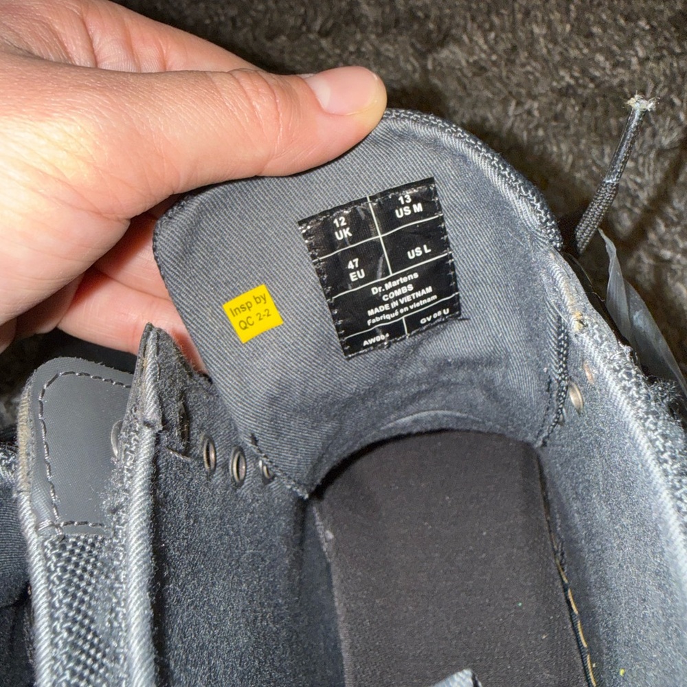 Dr. Martens Black Lace-Up Canvas Combat Boots - Picture 4 of 8